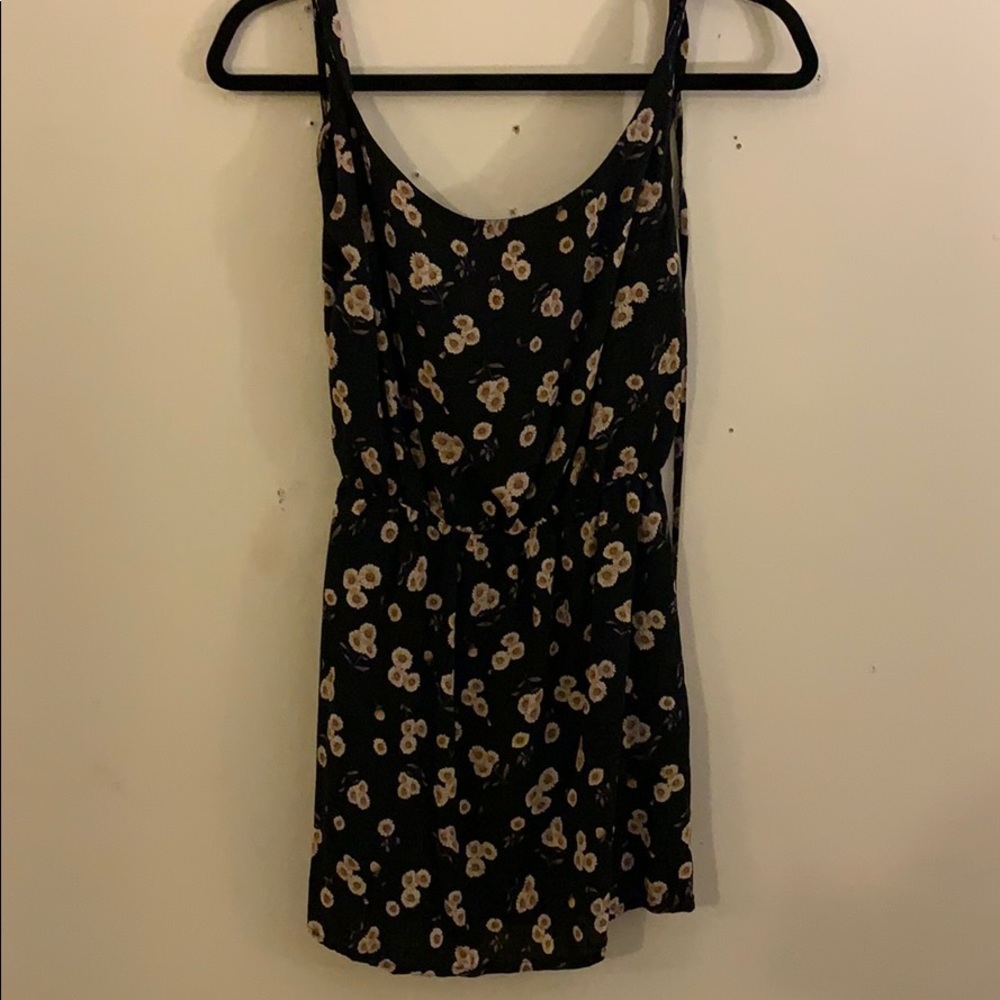 Mini flower print dress.